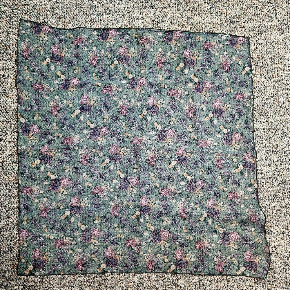 Bloomingdale's Floral Square Silk Neck Scarf